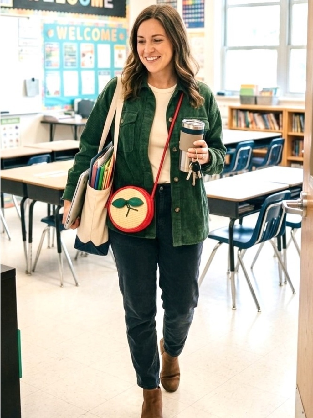 No Boundaries Red Straw Fruit Round Crossbody Bag Cherry